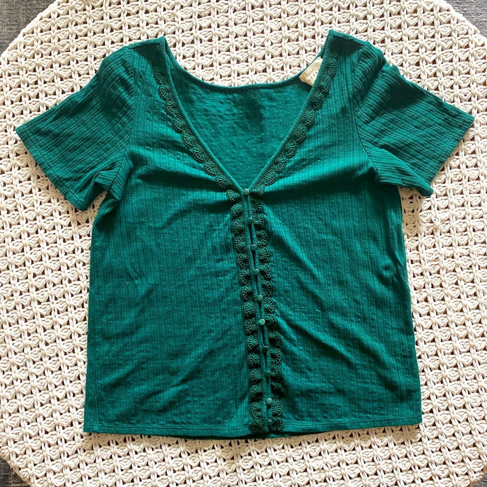Emerald Green Sezane Maddie T-Shirt Size Medium